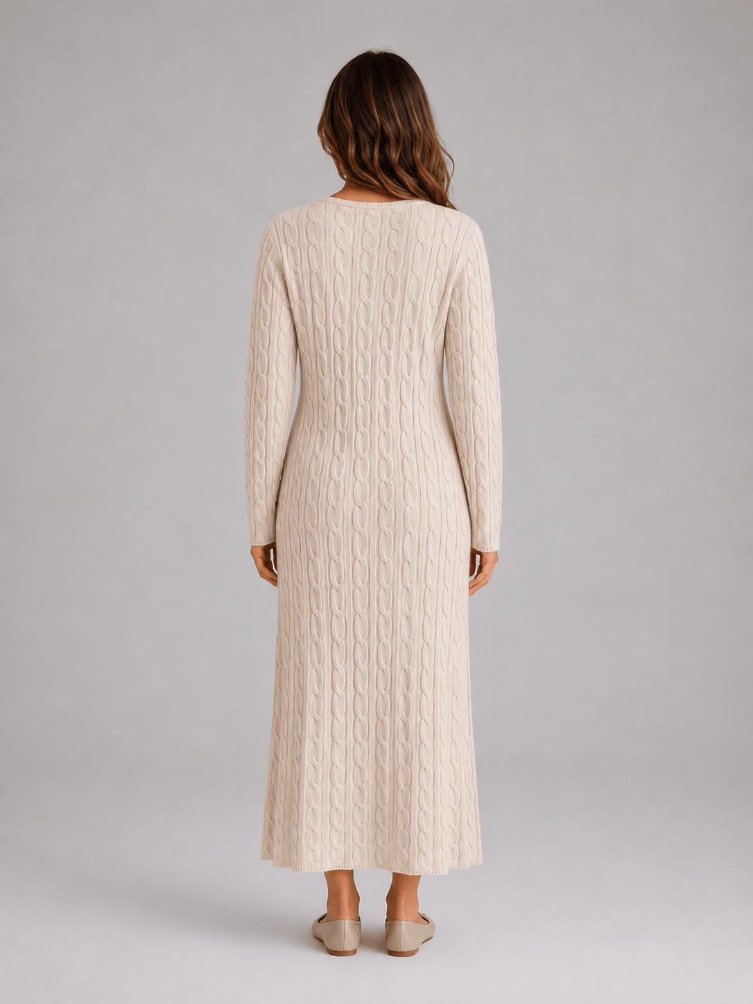 Abito Lungo Donna Maglia Viscosa, Invernale, Maniche Lunghe