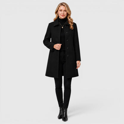 Cappotto Donna Lungo Invernale in Misto Lana Classico
