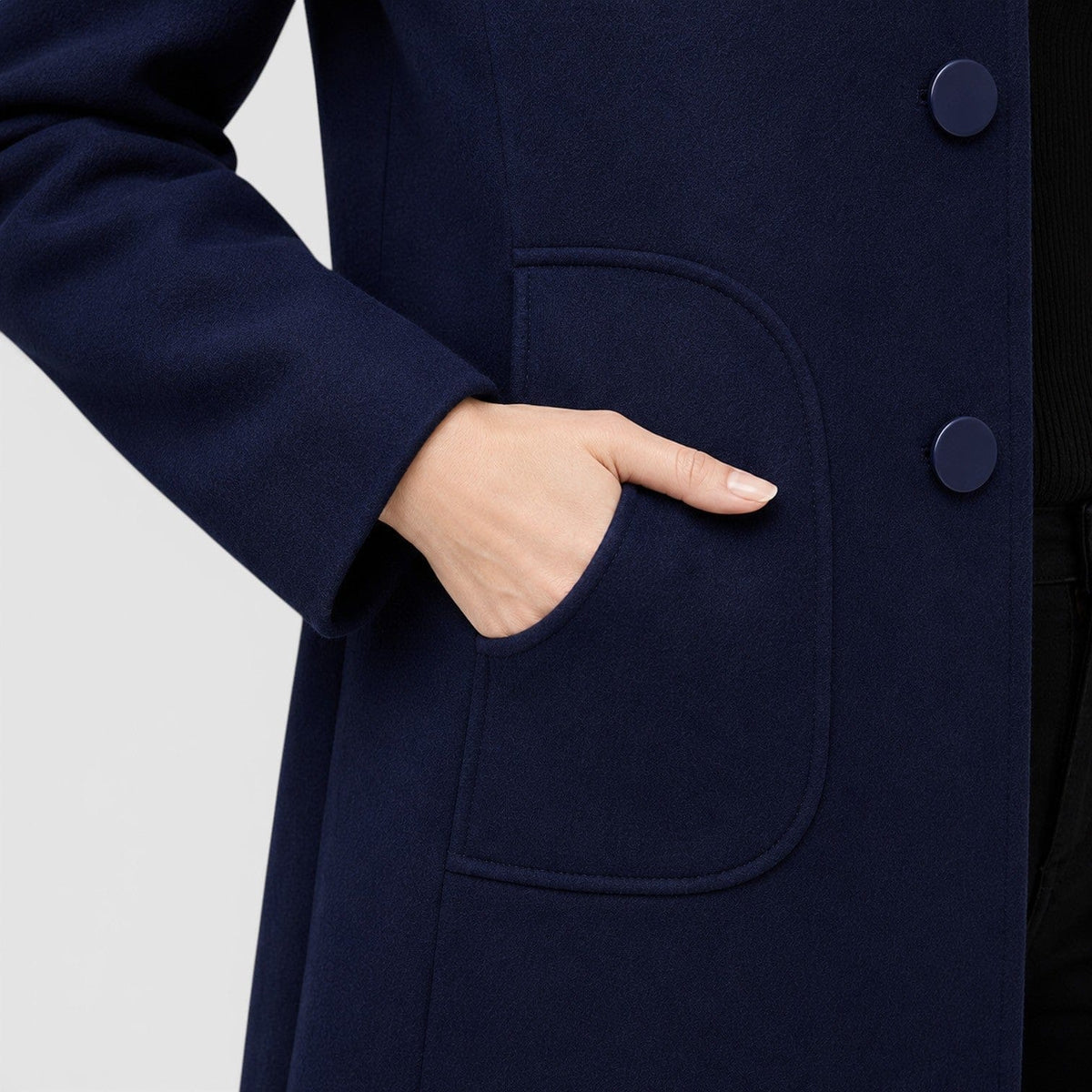 Cappotto Donna Lungo Invernale in Misto Lana Classico