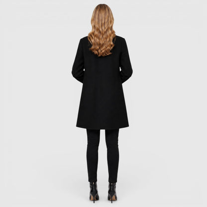 Cappotto Donna Lungo Invernale in Misto Lana Classico