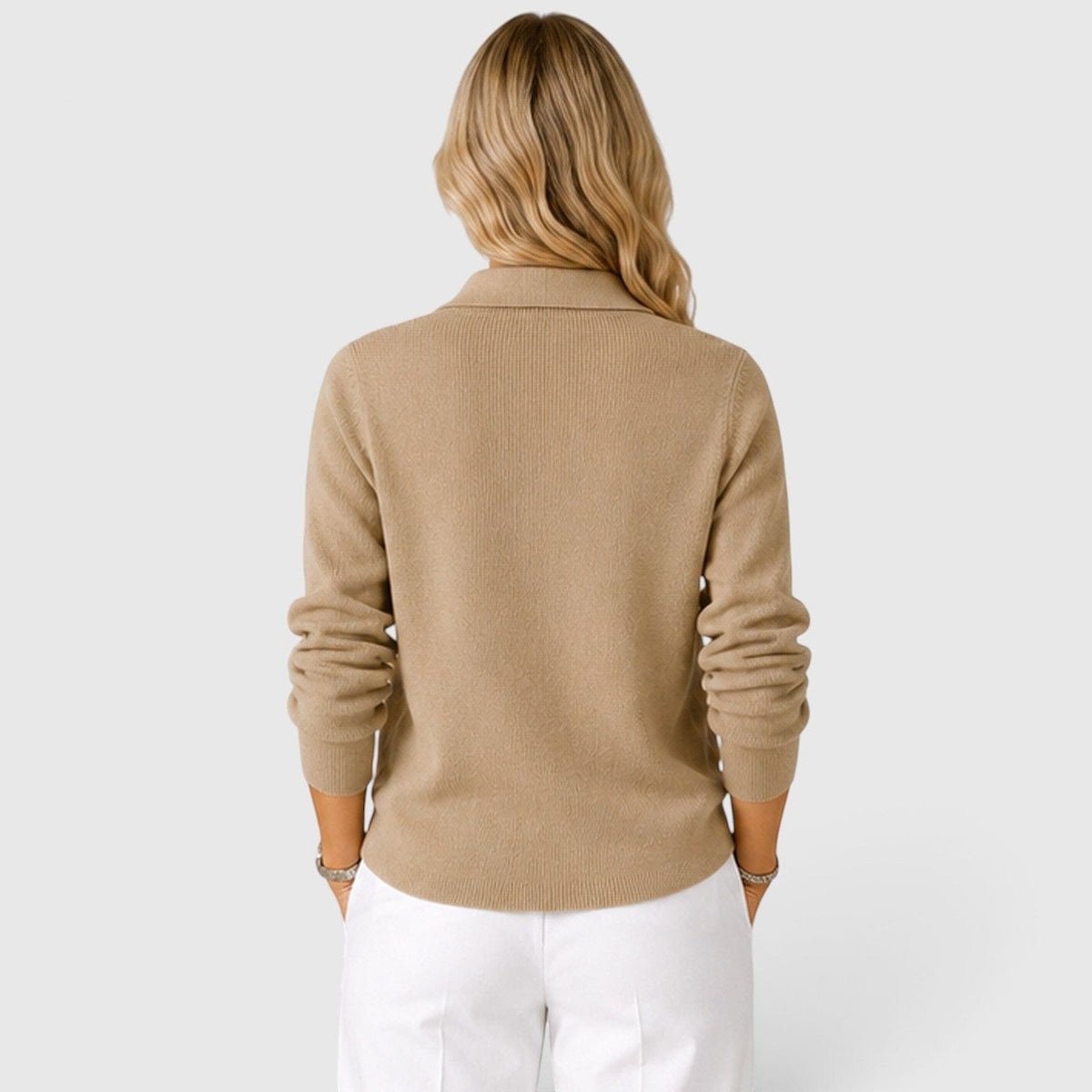 Cardigan Donna Autunnale Classico Maglia Colletto Bottoni