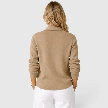 Cardigan Donna Autunnale Classico Maglia Colletto Bottoni