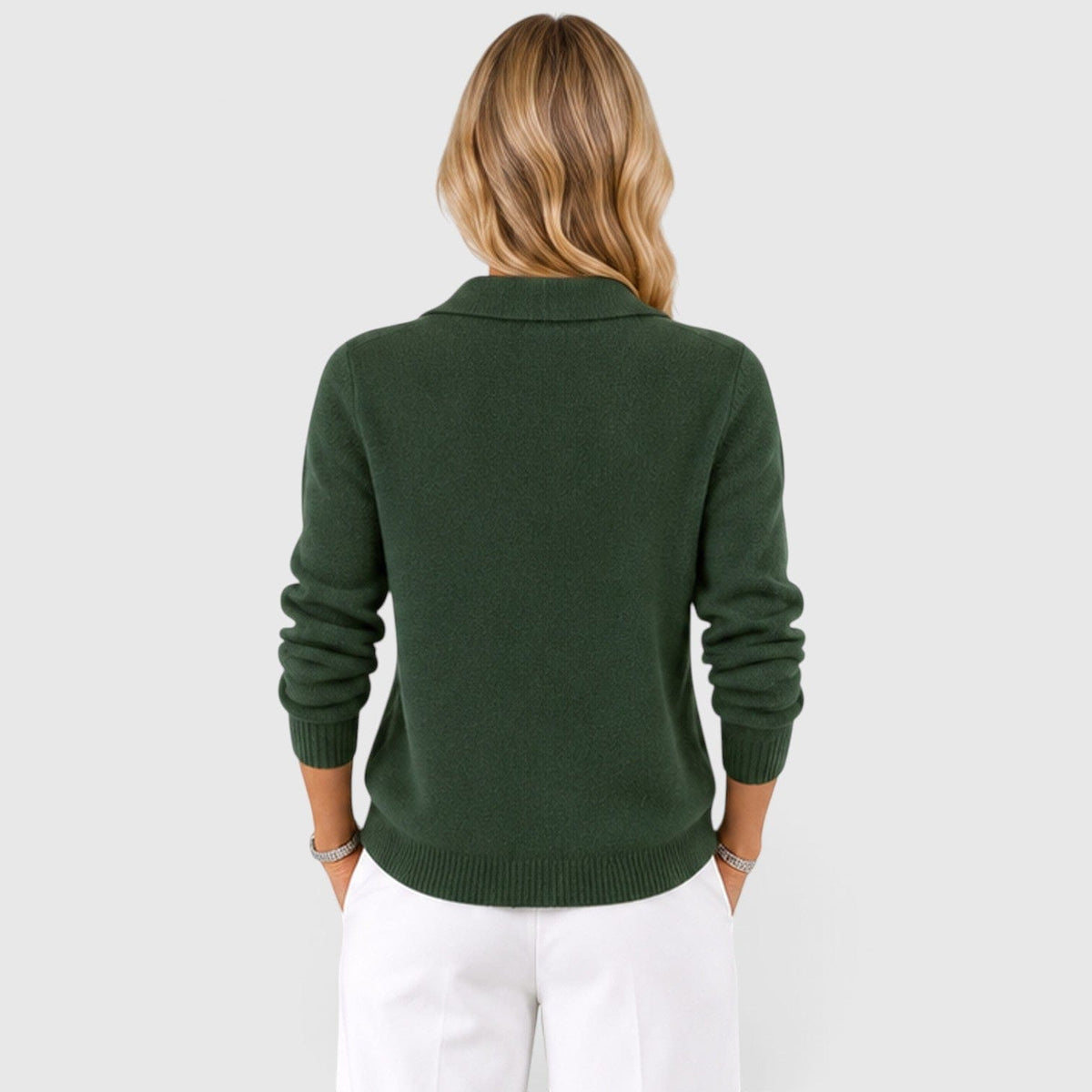 Cardigan Donna Autunnale Classico Maglia Colletto Bottoni