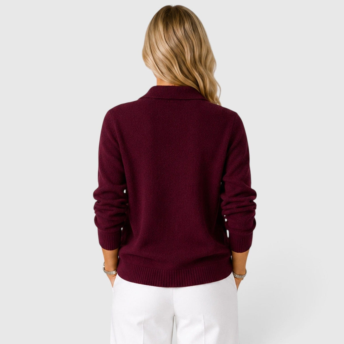 Cardigan Donna Autunnale Classico Maglia Colletto Bottoni