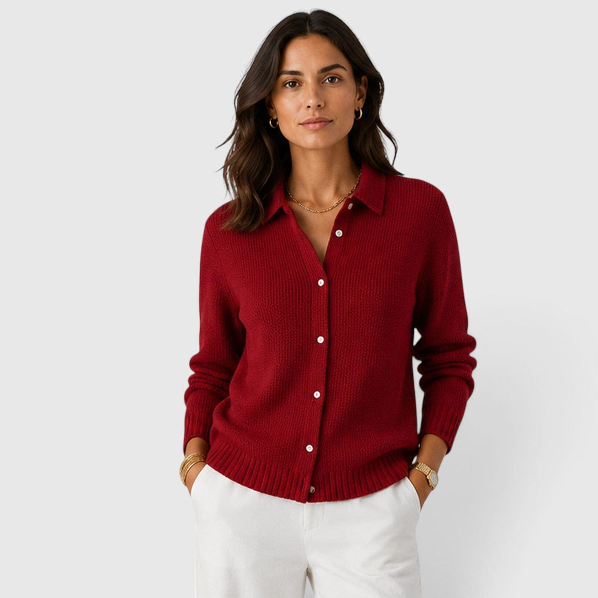 Cardigan Donna Maglia Morbido Leggero con Bottoni