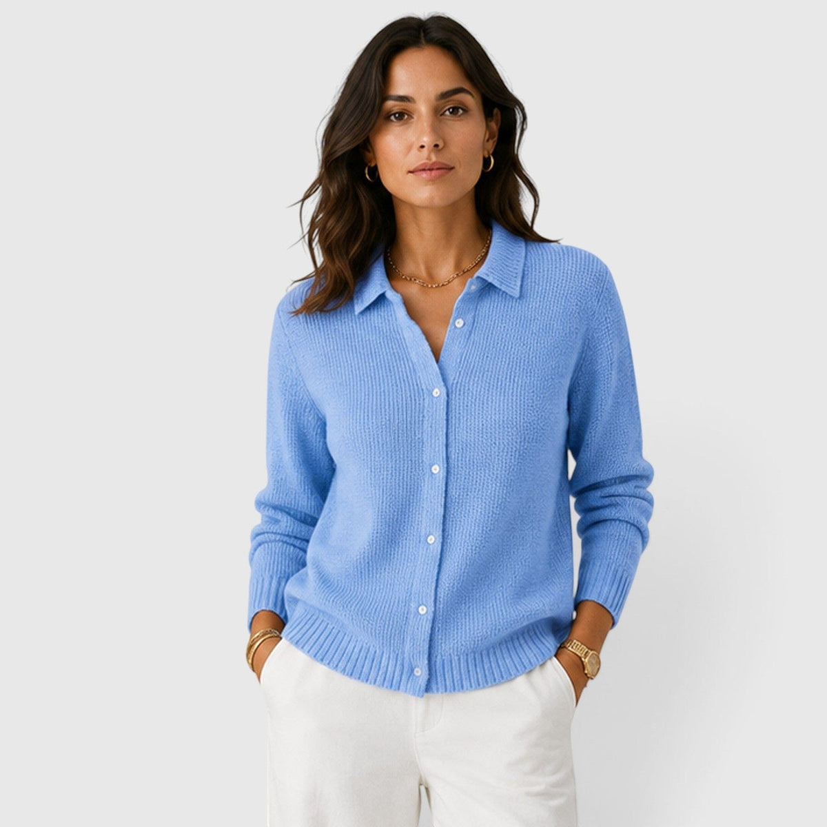 Cardigan Donna Maglia Morbido Leggero con Bottoni