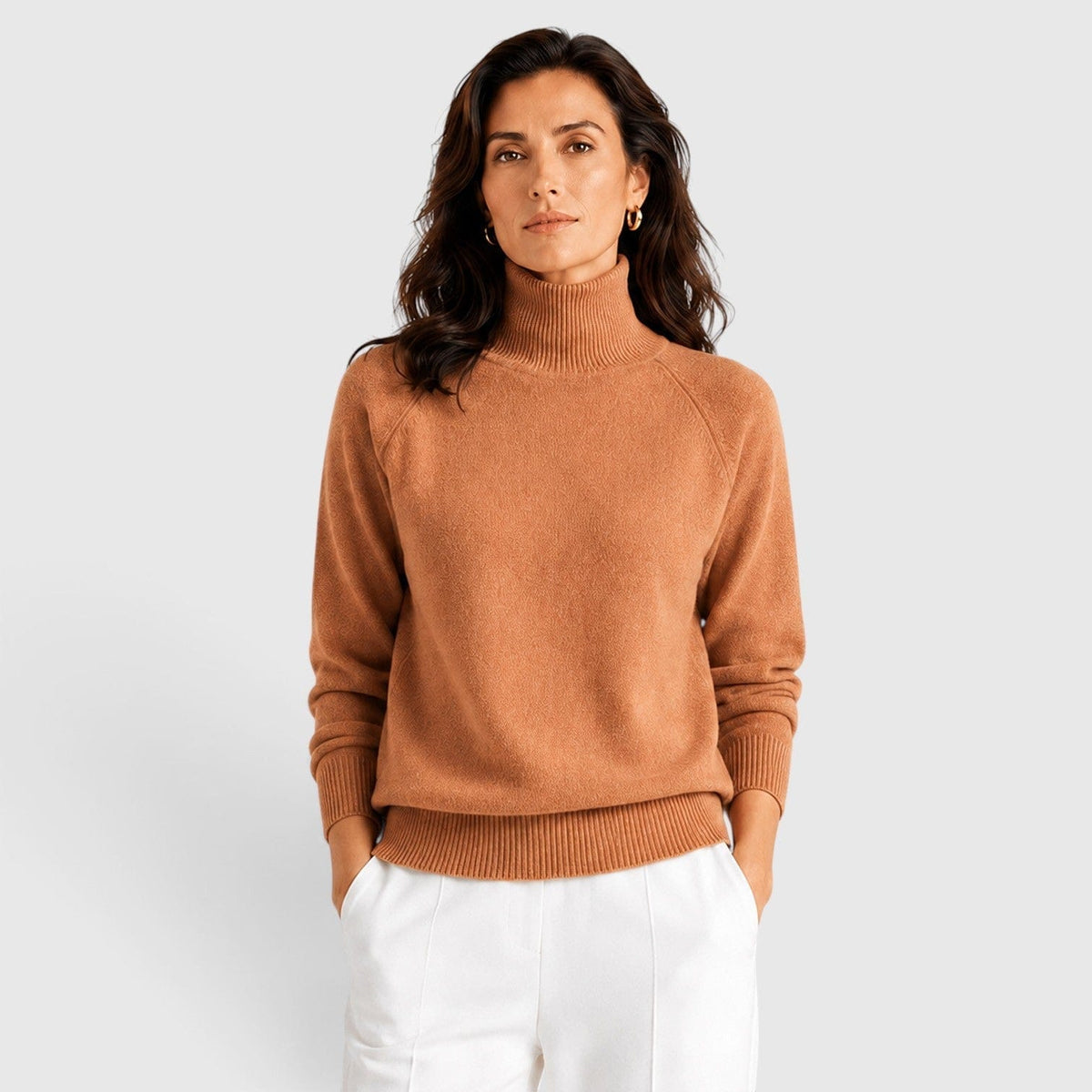 Maglione dolcevita in lana caldo da donna per l’inverno