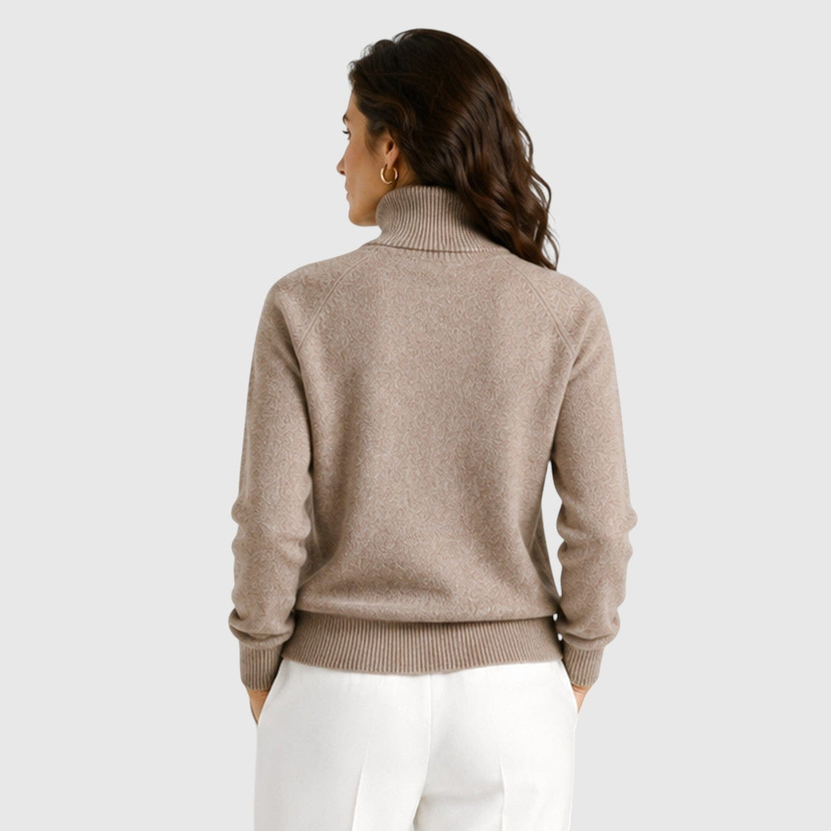 Maglione dolcevita in lana caldo da donna per l’inverno