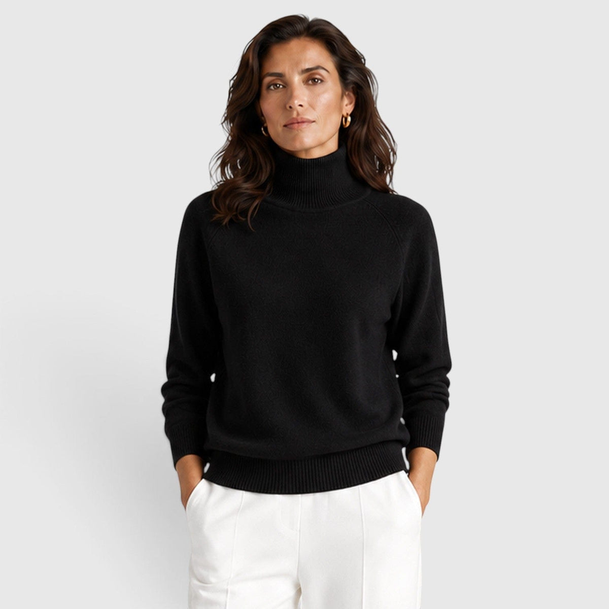 Maglione dolcevita in lana caldo da donna per l’inverno