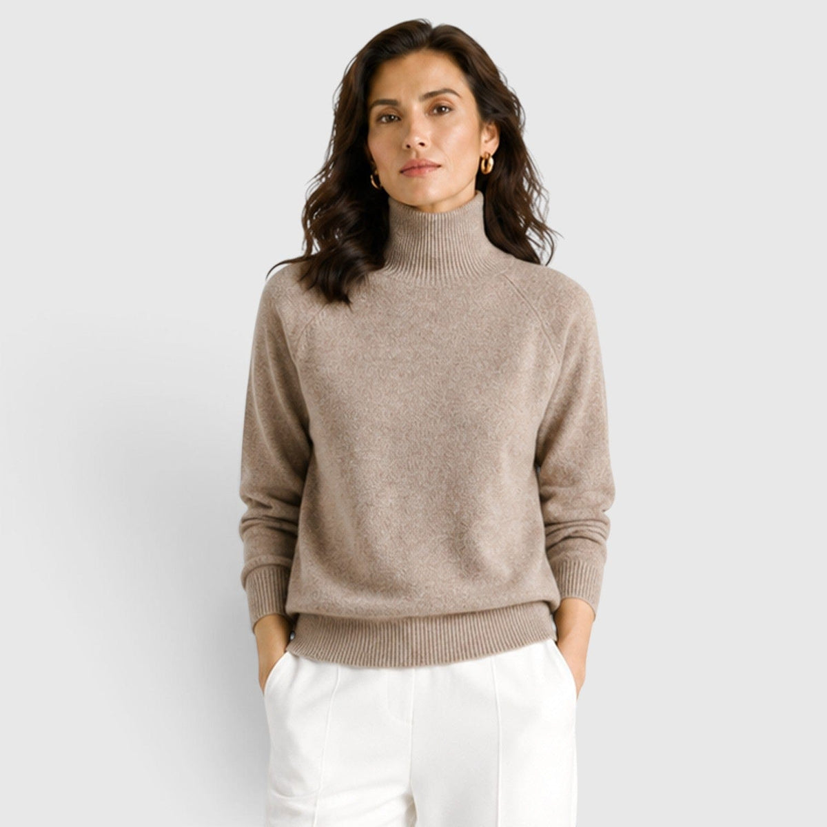 Maglione dolcevita in lana caldo da donna per l’inverno