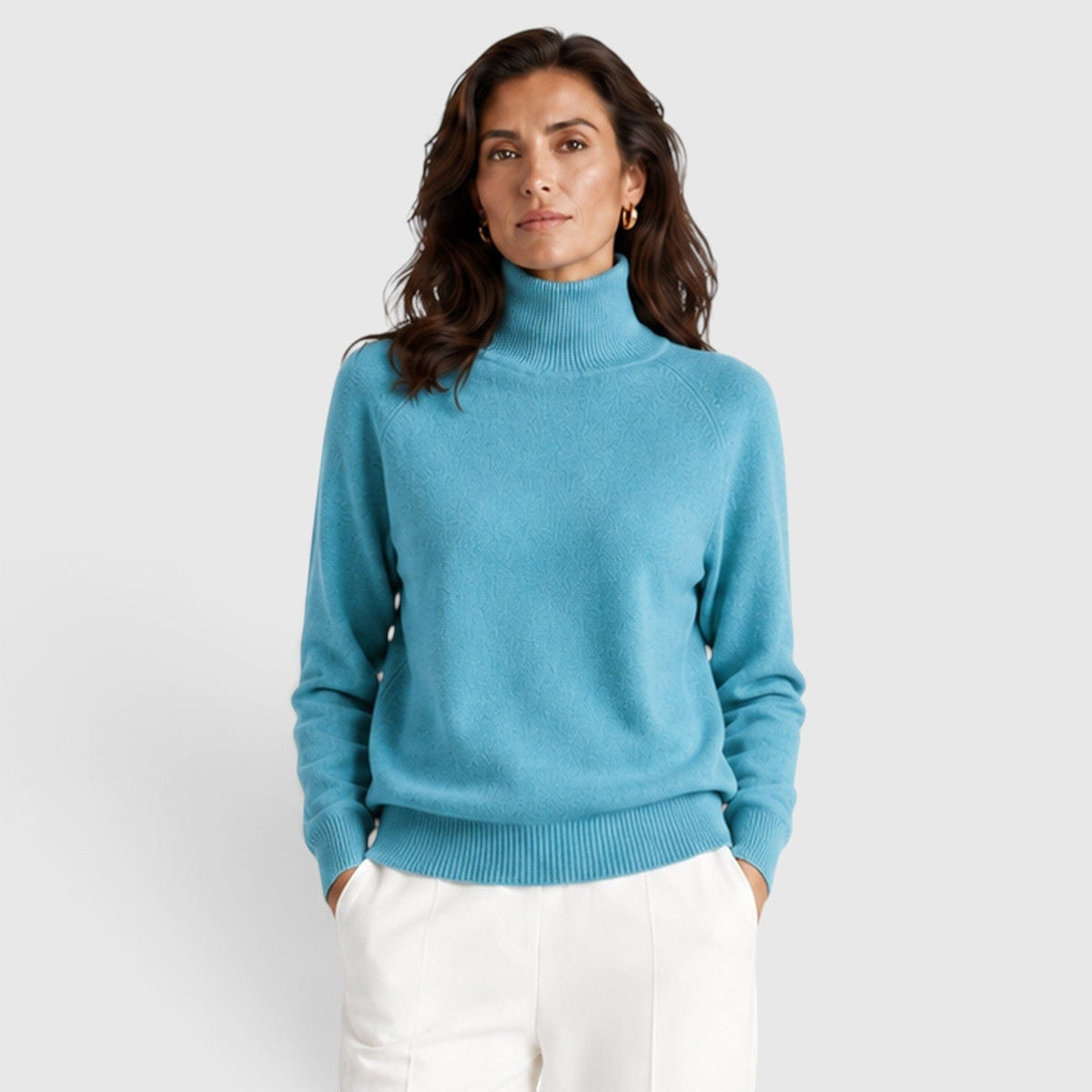 Maglione dolcevita in lana caldo da donna per l’inverno