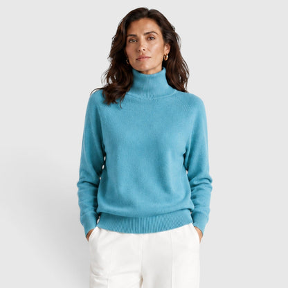 Maglione dolcevita in lana caldo da donna per l’inverno