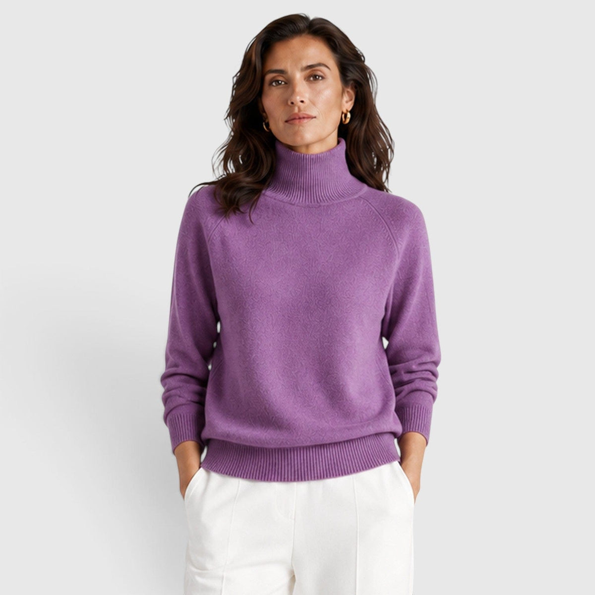 Maglione dolcevita in lana caldo da donna per l’inverno