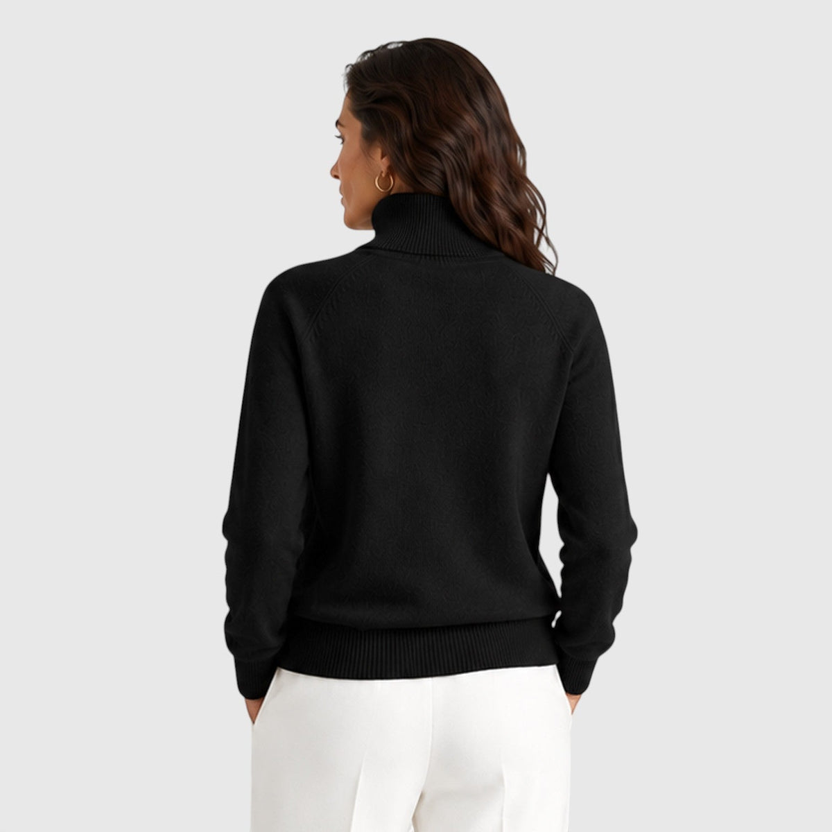 Maglione dolcevita in lana caldo da donna per l’inverno