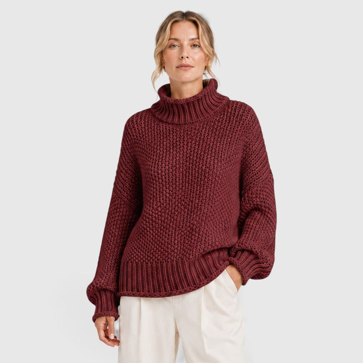 Maglione Dolcevita Donna Morbido Caldo Collo Alto