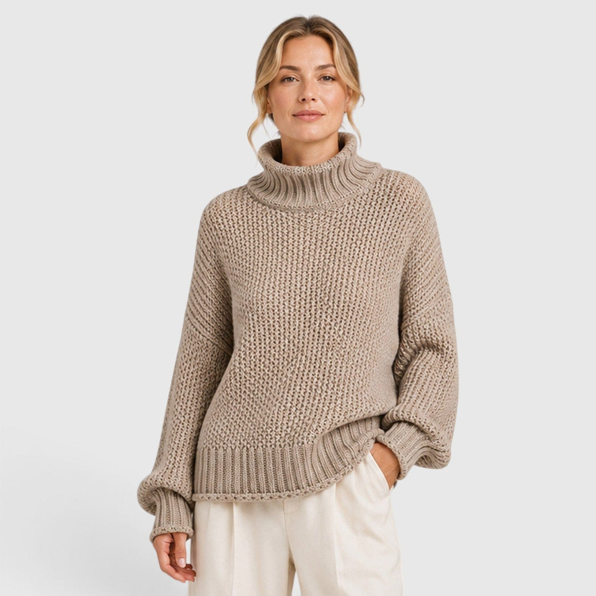 Maglione Dolcevita Donna Morbido Caldo Collo Alto