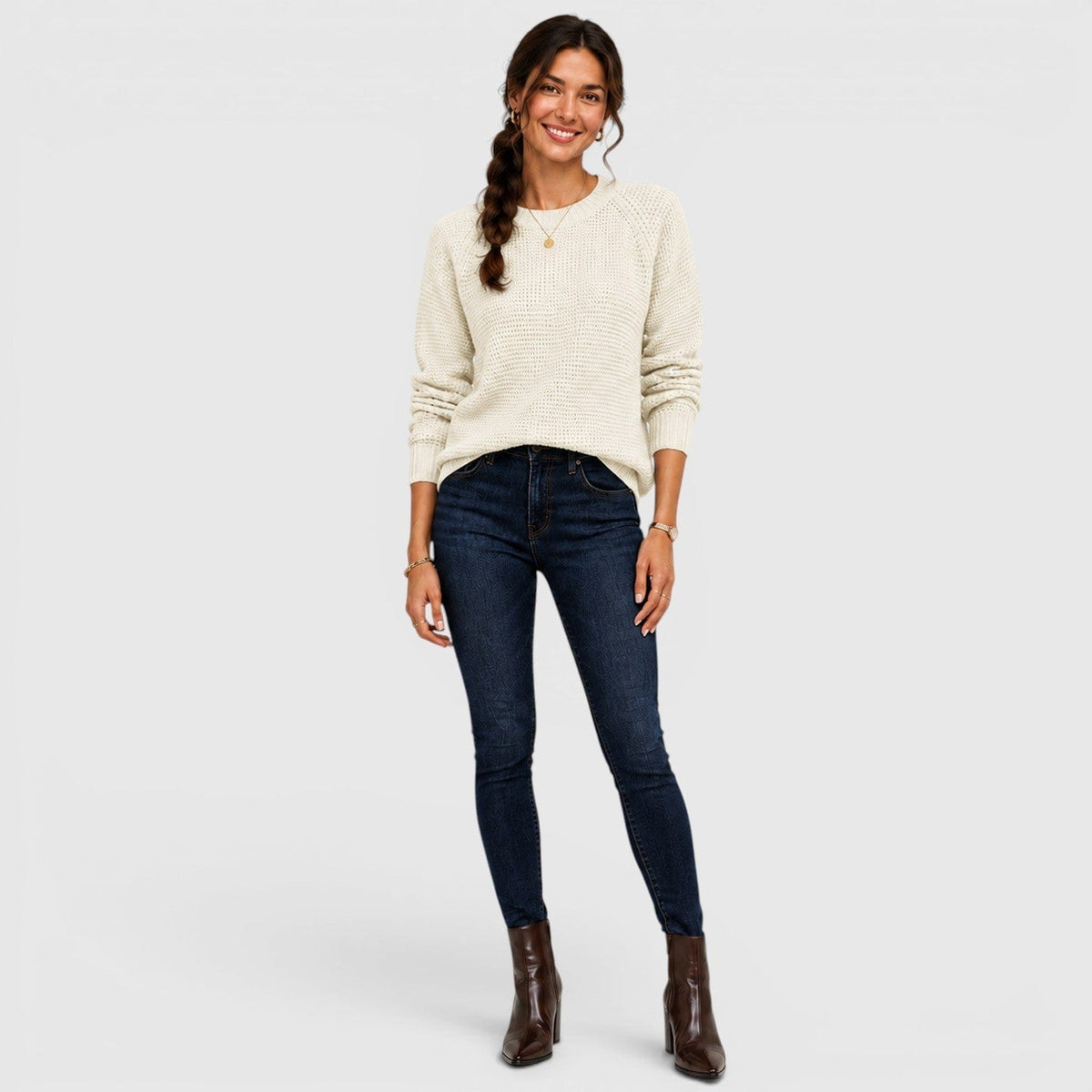 Maglione Donna Girocollo in Ciniglia Morbida da Ufficio