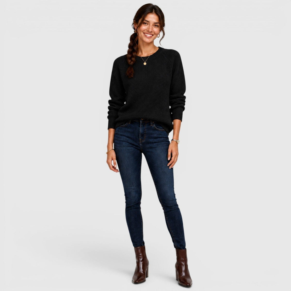 Maglione Donna Girocollo in Ciniglia Morbida da Ufficio