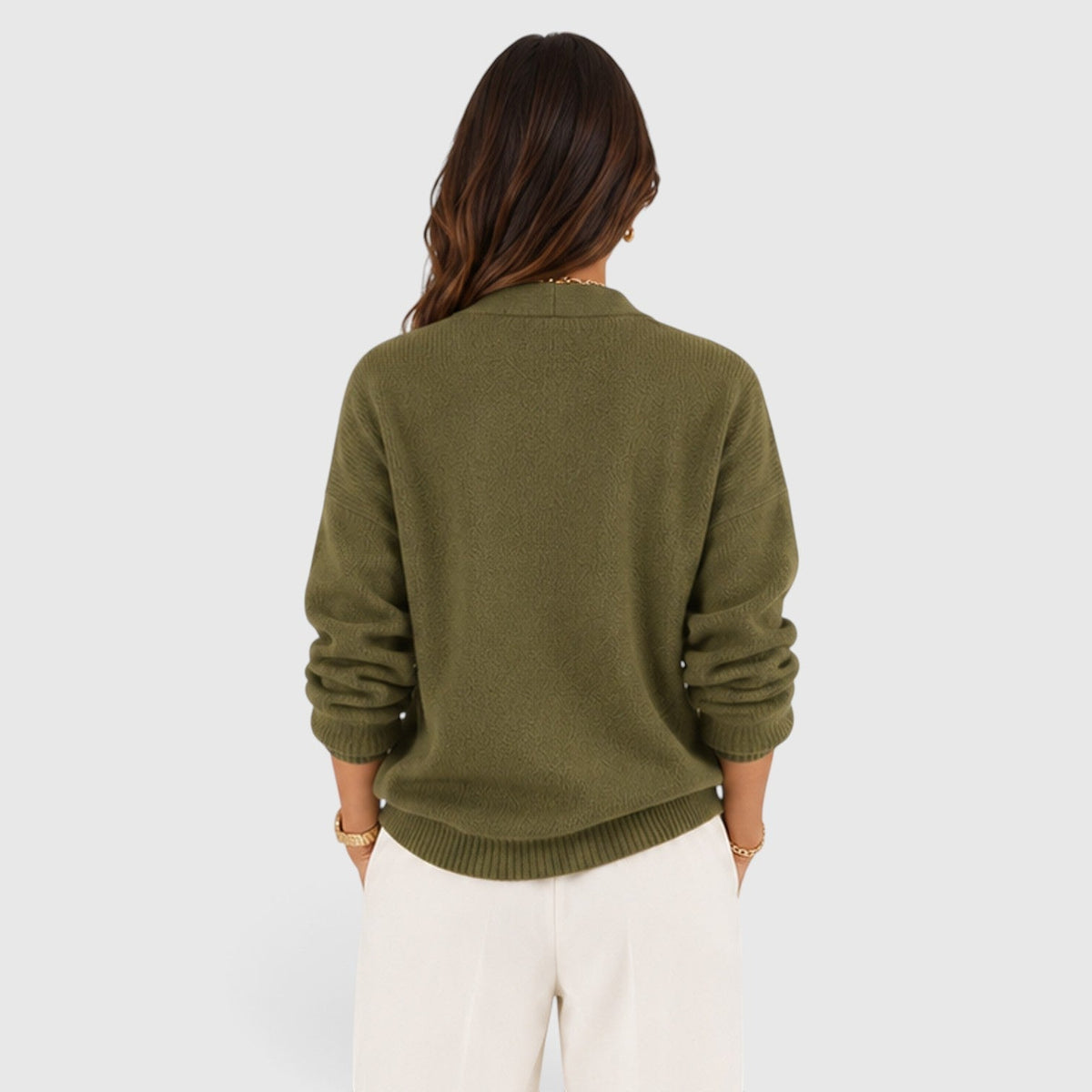 Maglione donna con scollo a V in maglia morbida