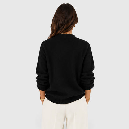 Maglione donna con scollo a V in maglia morbida