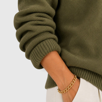 Maglione donna con scollo a V in maglia morbida