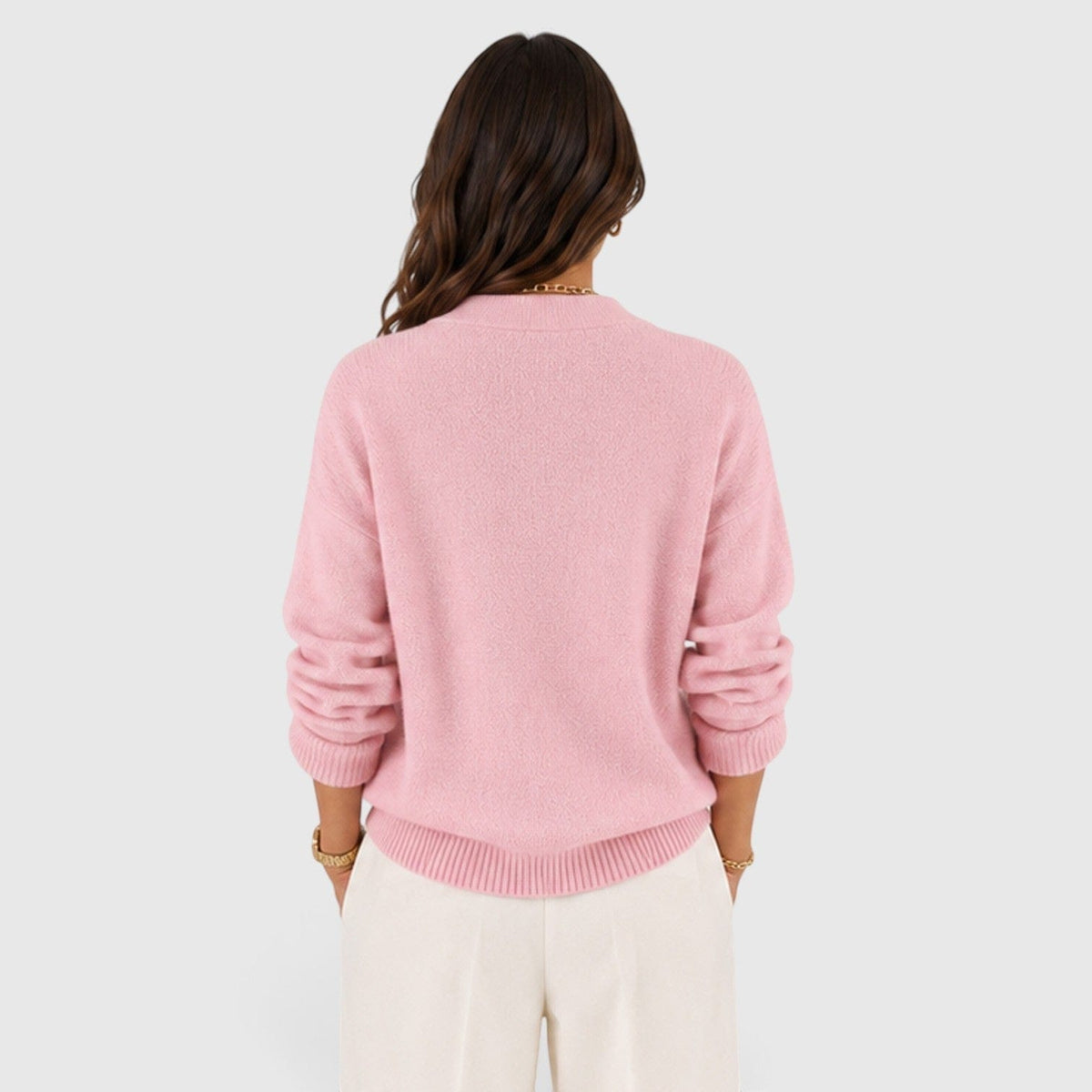 Maglione donna con scollo a V in maglia morbida