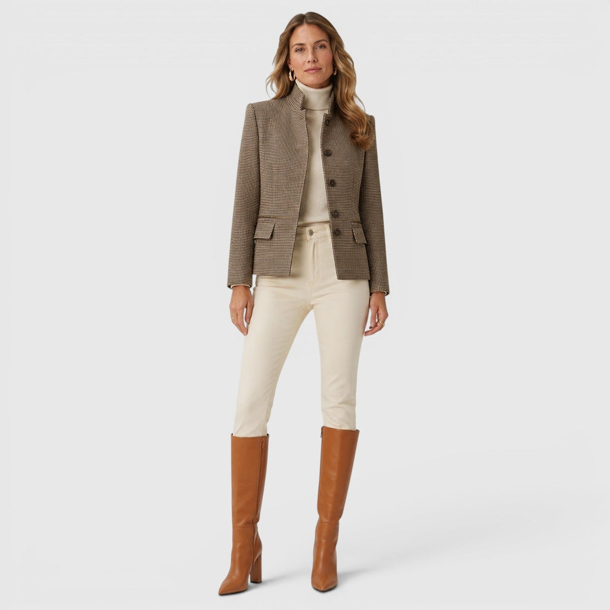 Stivali Donna al Ginocchio con Tacco Chunky e Zip Laterale