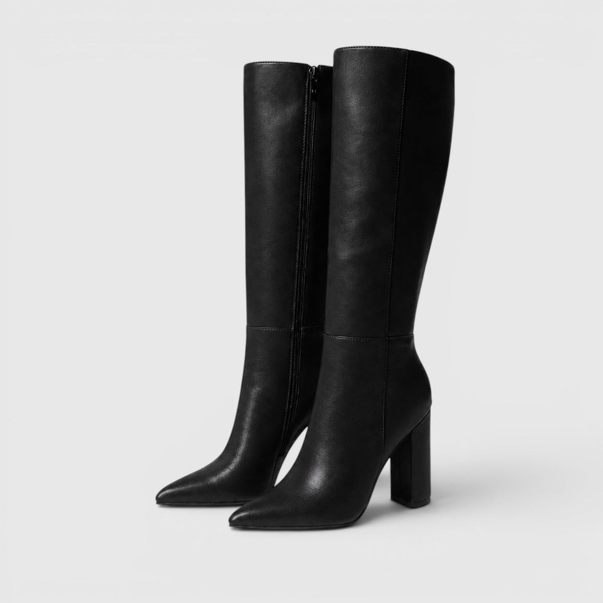 Stivali Donna al Ginocchio con Tacco Chunky e Zip Laterale