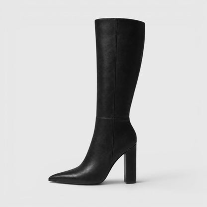 Stivali Donna al Ginocchio con Tacco Chunky e Zip Laterale