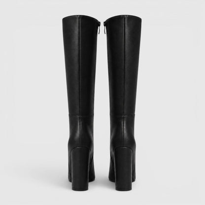 Stivali Donna al Ginocchio con Tacco Chunky e Zip Laterale