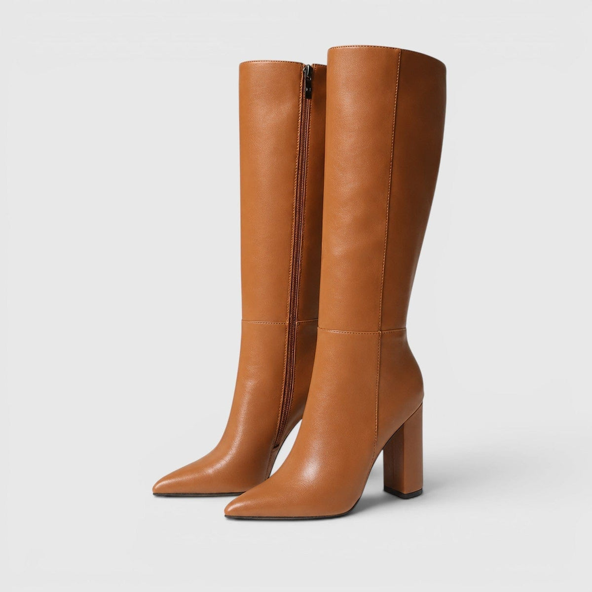 Stivali Donna al Ginocchio con Tacco Chunky e Zip Laterale