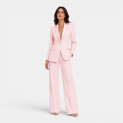 Tailleur Donna con Blazer e Pantaloni Larghi da Ufficio