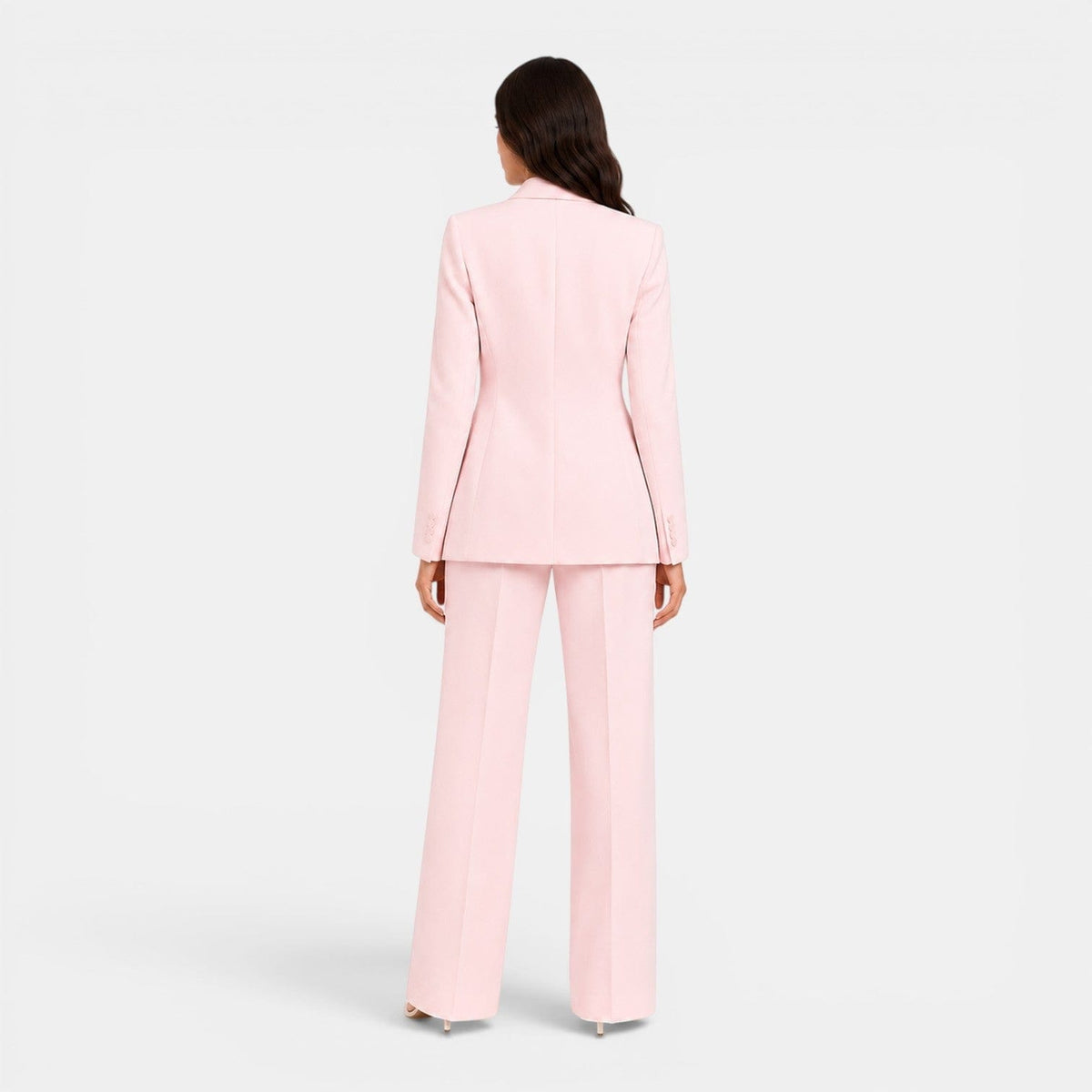 Tailleur Donna con Blazer e Pantaloni Larghi da Ufficio