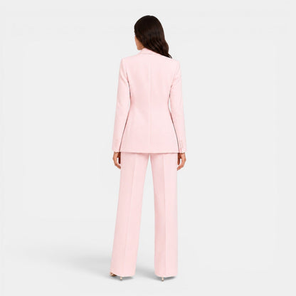 Tailleur Donna con Blazer e Pantaloni Larghi da Ufficio