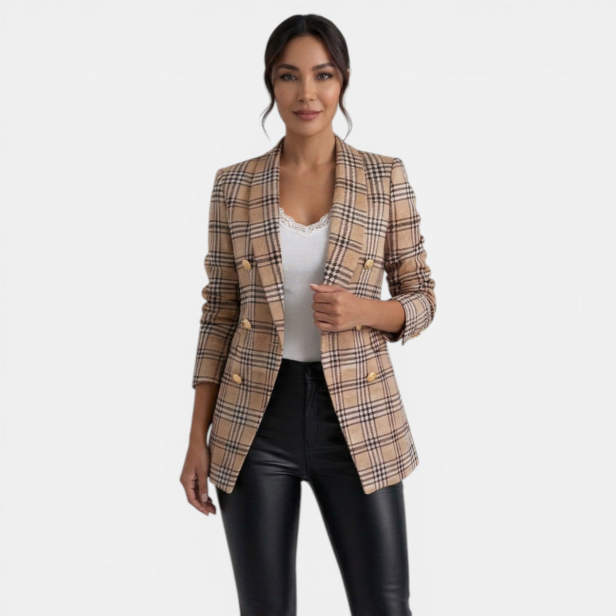 Blazer Donna Stampato Doppiopetto a Maniche Lunghe
