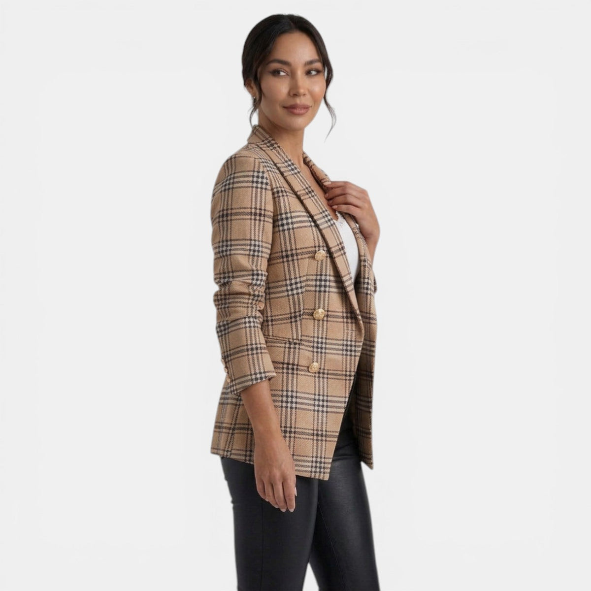 Blazer Donna Stampato Doppiopetto a Maniche Lunghe