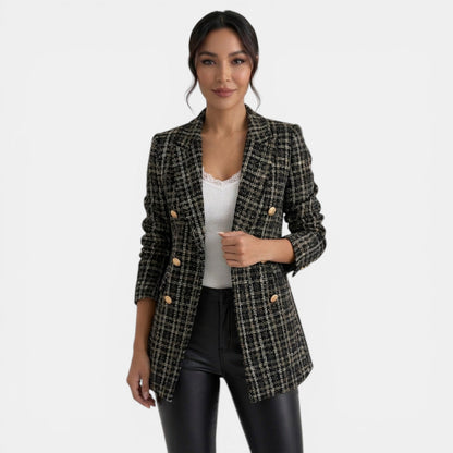 Blazer Donna Stampato Doppiopetto a Maniche Lunghe