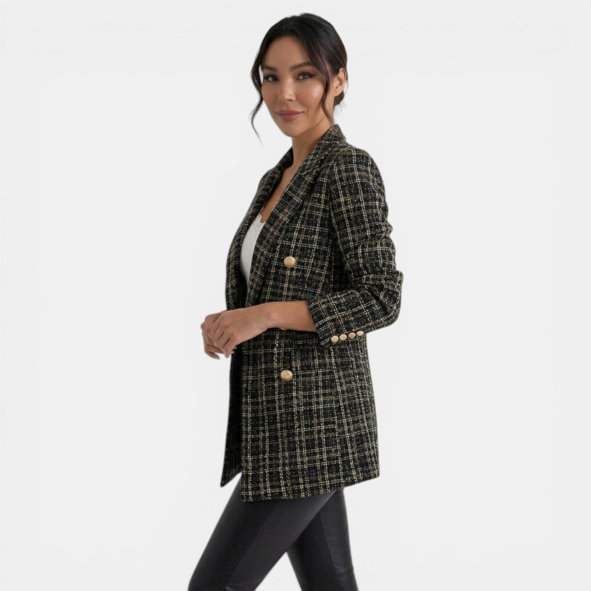 Blazer Donna Stampato Doppiopetto a Maniche Lunghe