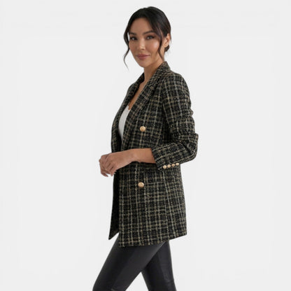 Blazer Donna Stampato Doppiopetto a Maniche Lunghe