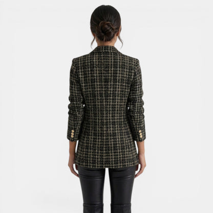 Blazer Donna Stampato Doppiopetto a Maniche Lunghe