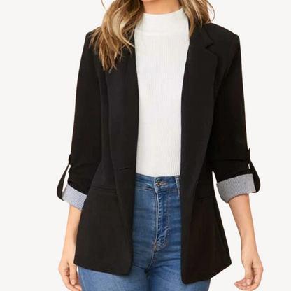 Damen Blazer Jacke – Casual 3/4 Arm Übergangsjacke im modernen Stil
