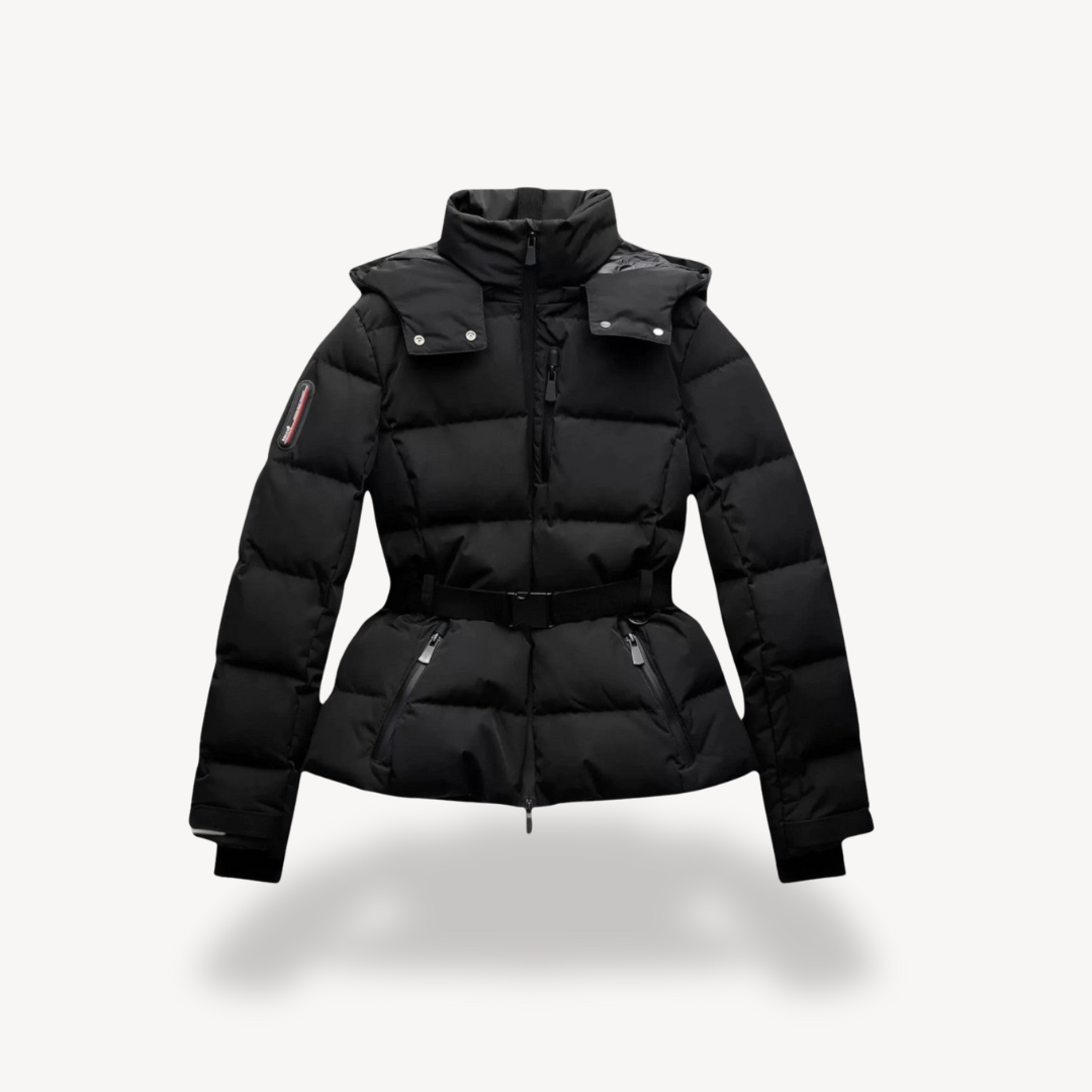 Damen Daunen Steppjacke mit Gürtel – Taillierte Winterjacke