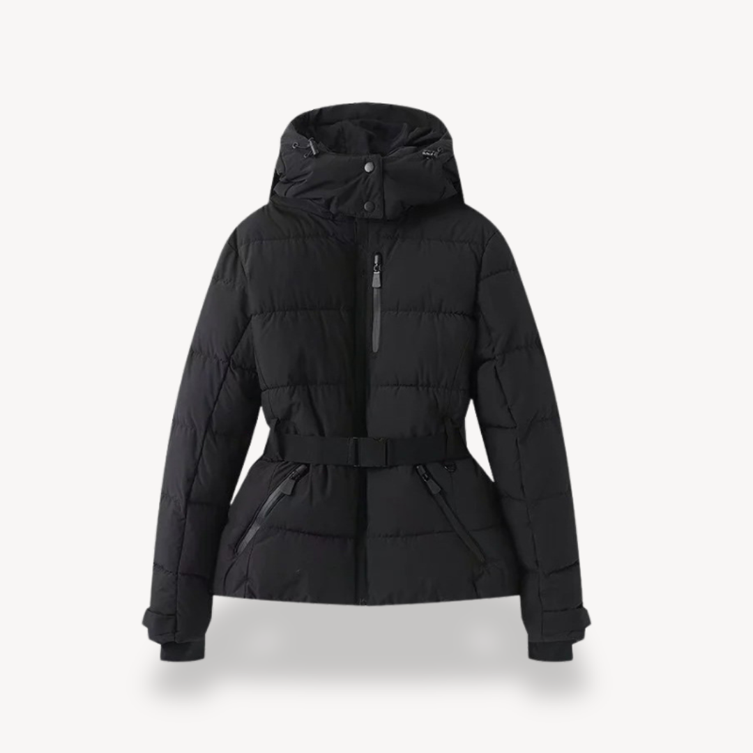 Damen Daunen Steppjacke mit Gürtel – Taillierte Winterjacke