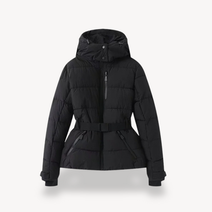 Damen Daunen Steppjacke mit Gürtel – Taillierte Winterjacke