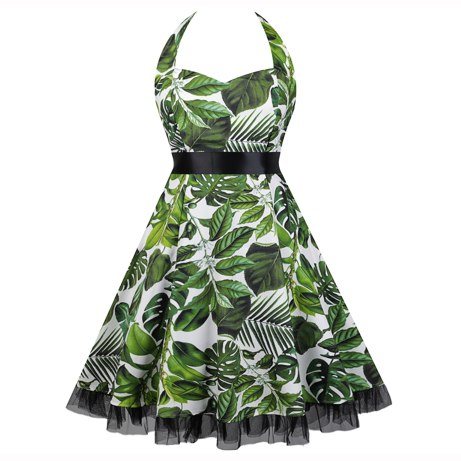 Damen Halloween Kostümkleid – Midi Kleid mit Kürbis Druck & Langen Ärmeln