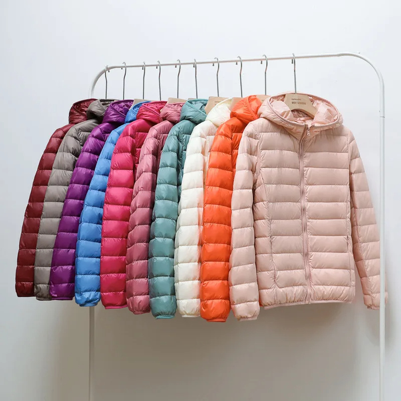 Damen Pufferjacke Ultraleicht mit Kapuze – Faltbare Steppjacke für Reisen