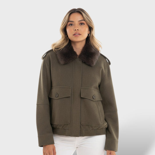 Cappotto Donna Invernale | Collo Removibile, Zip e Tasche