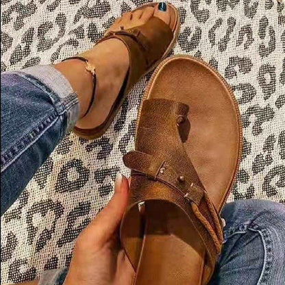 Sandali Donna Comodi Piatti Slip-On a Fascia Larga