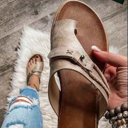 Sandali Donna Comodi Piatti Slip-On a Fascia Larga
