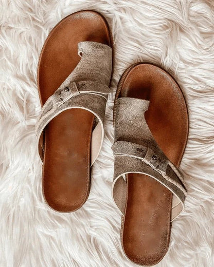 Sandali Donna Comodi Piatti Slip-On a Fascia Larga
